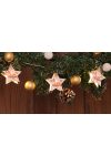 TRACON CHRSTSTPW10WW LED karácsonyi lánc, csillag,feliratos, fehér,elemes(X22054) Timer 6+18h,10LED, 3000K, 2xAA