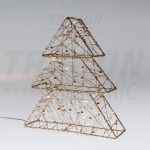   Tracon CHRTRG15GWW LED karácsonyi fenyő, arany, fém, elemes Timer 6+18h,15LED, 3000K, 2xAA