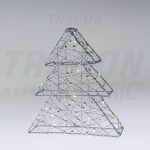   Tracon CHRTRG15SWW LED karácsonyi fenyő, ezüst, fém, elemes Timer 6+18h,15LED, 3000K, 2xAA