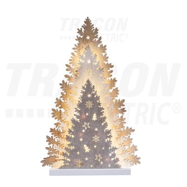 Tracon CHRTRWG13WW LED karácsonyi fenyő, fa, elemes Timer 6+18h,13LED, 3000K, 2xAA