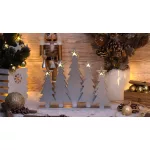   TRACON CHRTRWS5WW LED karácsonyi gyertyapiramis,karácsonyfa,ezüst,elem(X22098) Timer 6+18h,5LED, 3000K, 2xAAA