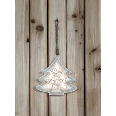 TRACON CHRTRWW5WW LED karácsonyi fenyő, fa, elemes (X22094) Timer 6+18h,5LED, 3000K, 2xAA