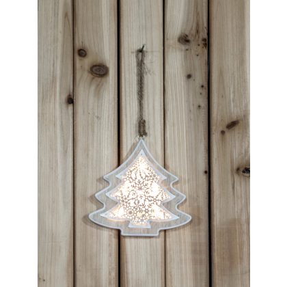   TRACON CHRTRWW5WW LED karácsonyi fenyő, fa, elemes (X22094) Timer 6+18h,5LED, 3000K, 2xAA