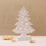   Tracon CHRTRWW7WW LED karácsonyi fenyő, fehér, fa, elemes Timer 6+18h,7LED, 3000K, 2xAA