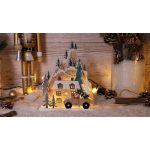 TRACON CHRWHC10WW LED karácsonyi tájkép, fa, elemes (X22087) Timer 6+18h,10LED, 3000K, 2xA