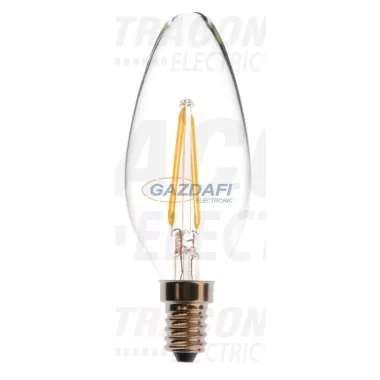 TRACON COGC372W COG LED gyertya fényforrás, átlátszó 230 VAC, E14, 2 W, 200 lm, C37, 3000K TRACON COGC372W COG LED gyertya fényforrás, átlátszó 230 VAC, E14, 2 W, 200 lm, C37, 3000K