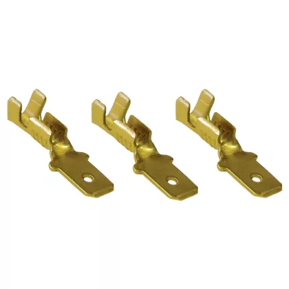 TRACON CS5 Szigeteletlen rátolható csatlakozó csap, sárgaréz 4,8×0,5mm, 0,5-1mm2 TRACON CS5 Szigeteletlen rátolható csatlakozó csap, sárgaréz 4,8×0,5mm, 0,5-1mm2