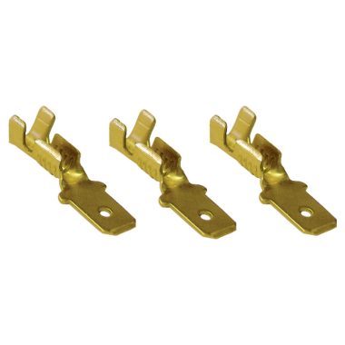 TRACON CS6 Szigeteletlen rátolható csatlakozó csap, sárgaréz 6,3×0,8mm, 0,75-1,5mm2