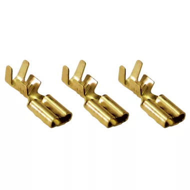 TRACON CSH5 Szigeteletlen rátolható csatlakozó hüvely, sárgaréz 4,8×0,5mm, 0,5-1mm2