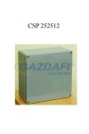 CSATÁRI PLAST CSP252512 poliészter doboz, üres, 250x250x120mm, IP65 szürke, halogénmentes