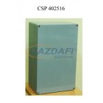   CSATÁRI PLAST CSP402516 poliészter doboz, üres, 400x250x160mm, IP 65 szürke, halogénmentes