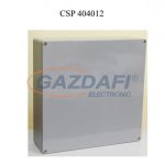   CSATÁRI PLAST CSP404012 poliészter doboz, üres, 400x405x120mm, IP 65 szürke, halogénmentes