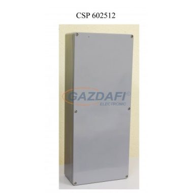 CSATÁRI PLAST CSP602512 poliészter doboz, üres, 600x250x120mm, IP 65 szürke, halogénmentes