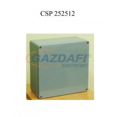 CSATÁRI PLAST CSP252512 poliészter doboz, üres, 250x250x120mm, IP 65 fekete, halogénmentes