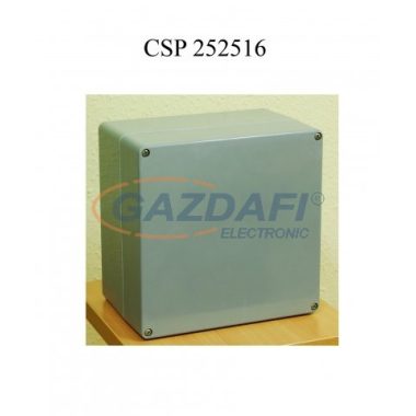 CSATÁRI PLAST CSP252516 poliészter doboz, üres, 250x250x160mm, IP 65 fekete, halogénmentes