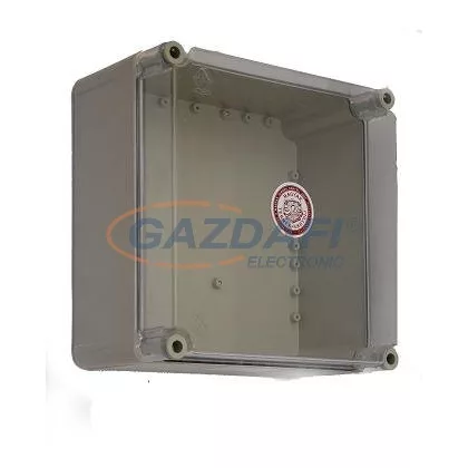   CSATÁRI PLAST PVT 3030ÁF üres doboz, átlátszó fedél, 300x300x170mm