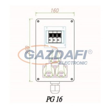   CSATÁRI PLAST CSE 003 3x230V+km Elosztószekrény, 160x260x90mm
