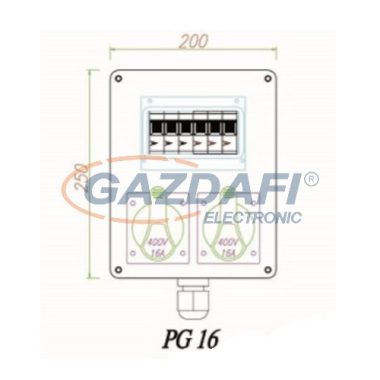 CSATÁRI PLAST CSE 016 2x5P16A+km Elosztószekrény, 160x260x90mm
