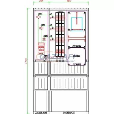 CSATÁRI PLAST PVT K-L 160S3, Áramváltós mérőhely, 930x250mm