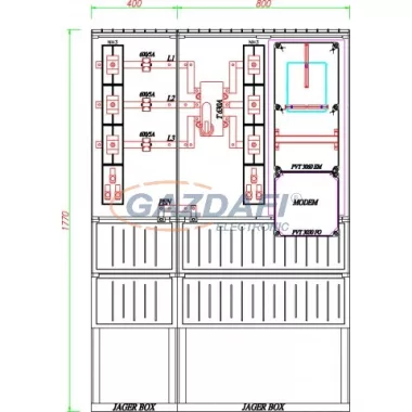 CSATÁRI PLAST PVT K-L 630ST, Áramváltós mérőhely, 1200x320mm CSATÁRI PLAST PVT K-L 630ST, Áramváltós mérőhely, 1200x320mm