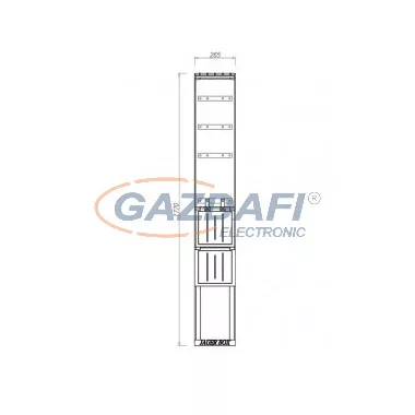 CSATÁRI PLAST PVT-K-L 26 FE, Földkábelelosztó szekrény sínezéssel és biztosítósorral, 1XNH2+2xNH00, 260x1770/250mm CSATÁRI PLAST PVT-K-L 26 FE, Földkábelelosztó szekrény sínezéssel és biztosítósorral, 1XNH2+2xNH00, 260x1770/250mm