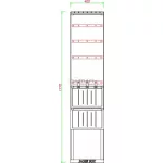   CSATÁRI PLAST PVT K-L 40 FE, Földkábelelosztó szekrény sínezéssel és biztosítósorral, szakaszoló nélkül, 400x1770/250mm