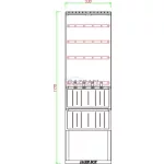   CSATÁRI PLAST PVT K-L 53 FE, Földkábelelosztó szekrény szakaszoló nélkül, 530x1770/250mm