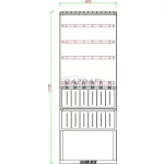   CSATÁRI PLAST PVT K-L 66 FE, Földkábelelosztó szekrény sínezéssel és biztosítósorral, szakaszoló nélkül, 660x1770/250mm