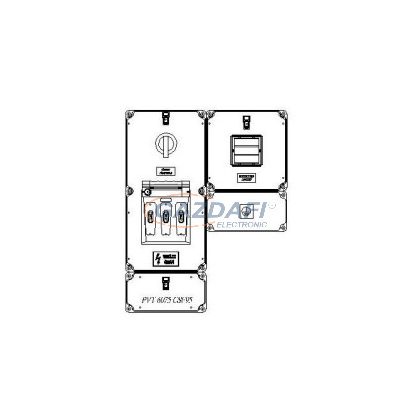   CSATÁRI PLAST PVT 6075 CSF95 Csoportos mérőhely fogadó modul, biztosítós szakaszolókapcsolóval, terheléskapcsolóval 160A-ig