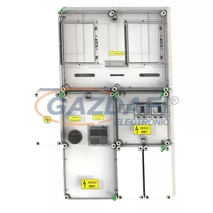   CSATÁRI PLAST PVT Á-V Fm-CSF50 Egy felhasználási helyes M63.80A és V32A mérés, felületre szerelt kivitelben, csatlakozó főelosztóval