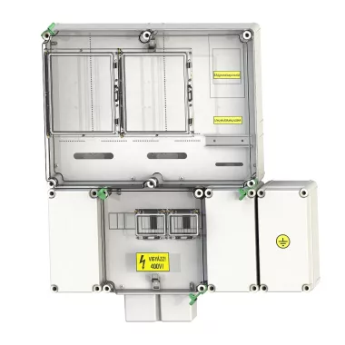 CSATÁRI PLAST PVT 6075 Á-V Fm 80A-K KF-3Fi fogyasztásmérő szekrény, felületre szerelt kivitel