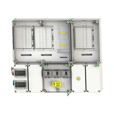 CSATÁRI PLAST PVT 7590 Á-V-H Fm 80A-SZ KF-3Fi fogyasztásmérő szekrény, felületre szerelt kivitel