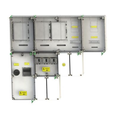 CSATÁRI PLAST PVT Á-V-Hv Fm-CSF50 Egy felhasználási helyes M63.80A, V32A és Hv32A mérés, szabadvezetékes, felületre szerelt kivitelben, csatlakozó főelosztóval