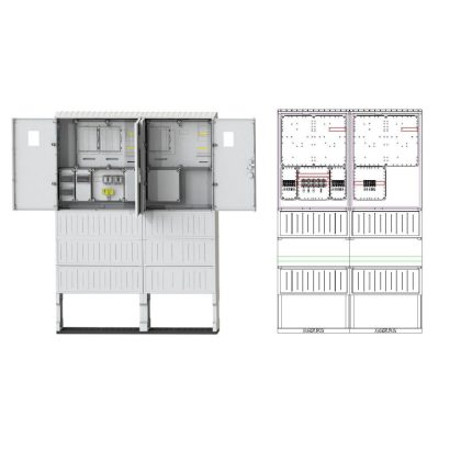   CSATÁRI PLAST PVT-K-L Á-V-Hv Fm-80A Egy felhasználási helyes M63.80A, V63.80A és Hv63.80A mérés, földkábeles, szabadon álló kivitelben, fogyasztói főelosztóval