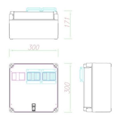   CSATÁRI PLAST PVT 3030 KM2 Méretlen elosztó a kismegszakító és sorkapcsok számára 2db 4 modulos ablak