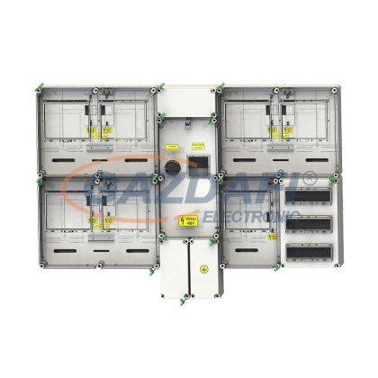   CSATÁRI PLAST PVTCS 2-3 Á-V+KFM Egy felhasználási helyes M63A, két-három felhasználási helyes M63A és V32A csoportos mérés rendszer, felületre szerelt kivitelben, túlfeszültség levezetővel, tűzeseti leválasztóval