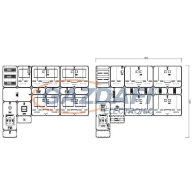 CSATÁRI PLAST PVTCS 4 Á-V+KFM Négy felhasználási helyes M63A és V32A csoportos mérés rendszer, felületre szerelt kivitelben, túlfeszültség levezetővel, tűzeseti leválasztóval