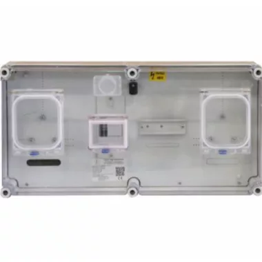 Csatári Plast  PVT 3060 Á-V Fm-CS Egy felhasználó helyes M63A, V32A társasházi felületre szerelt fogyasztásmérőhely, fekvő kivitel, egyedi és csoportos kialakításban is