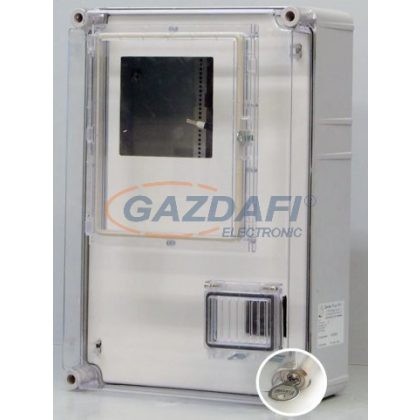   CSATÁRI PLAST PVT EON 3045 1/3 Fm-AM egy vagy háromfázisú fogyasztásmérő EM ablakkal, kulcsos zárral, 300x450x170mm, alsó maszkkal