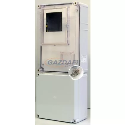   CSATÁRI PLAST PVT EON 3045 FO 3030-AM fogyasztásmérő EM ablakkal, kulcsos zárral + kábfo szerelőlappal, 300x750x170mm, alsó maszkkal
