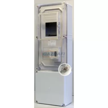 CSATÁRI PLAST PVT EON 3060 FO 3030–F12 ÁK-AM fogyasztásmérő EM ablakkal, kulcsos zárral+ká.fo szer.+kism, 300x1050x170mm, alsó maszkkal