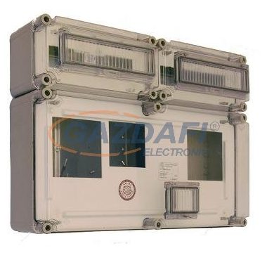 CSATÁRI PLAST PVT EON 3060 Á-V Fm ÁK-AM + vezérlő + 2x12 mod, EM ablakkal, kulcsos zárral, 450x600x170mm, alsó maszkkal
