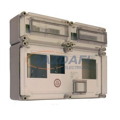   CSATÁRI PLAST PVT EON 3060 Á-V Fm ÁK-AM + vezérlő + 2x12 mod, EM ablakkal, kulcsos zárral, 450x600x170mm, alsó maszkkal