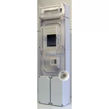 CSATÁRI PLAST PVT EON 3060 FO2–F12 ÁK-AM fogyasztásmérő EM ablakkal, kulcsos zárral, kábelfo+kism, 300x1050x170mm, alsó maszkkal