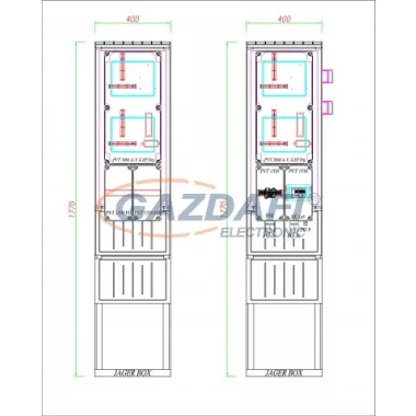 CSATÁRI PLAST PVT K-L EON 1 ÁVFM Fi, direkt mérőhely, 400x1770x320mm