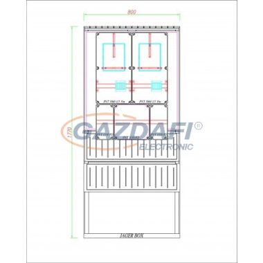 CSATÁRI PLAST PVT K-L EON 2x3Fm, direkt mérőhely, 800x1770x250mm