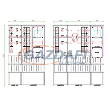 CSATÁRI PLAST PVT K-L EON 400S2 150/5ÁV, Áramváltós mérőhely, 1065x320mm