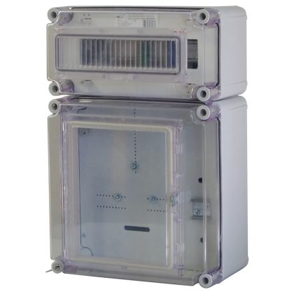   CSATÁRI PLAST PVT EON 3030 ÁK12–F-AM fogyasztásmérő EM ablakkal, kulcsos zárral+kismeg.sz. , 300x450x170mm, alsó maszkkal