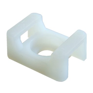 TRACON CSTALP-2 Csavarozható, 2oldalt fűzhető kábelkötegelő talp, natúr 23×16mm, d=6,3mm, PA6.6