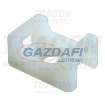   TRACON CSTALP-2 Csavarozható, 2oldalt fűzhető kábelkötegelő talp, natúr 23×16mm, d=6,3mm, PA6.6, 100 db/csomag